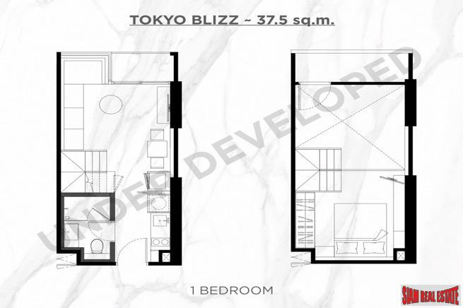 3 Bed Duplex Unit in New Development Built 500 M. from New Orange MRT Line in Rama 9-12