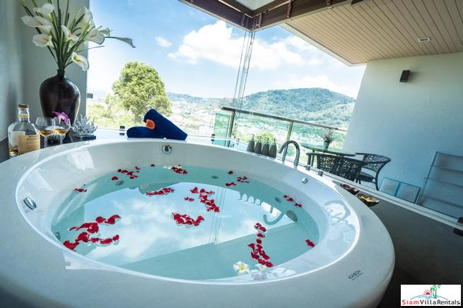 The Royal Bay View Villas | Two Bedroom Family Penthouse Duplex for Rent with Panoramic Patong Bay Sea Views