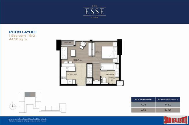 The Esse Asok | Brand New One Bedroom Condo on 24th Floor-9